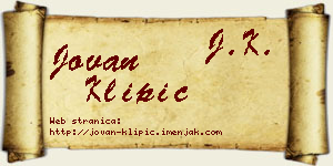 Jovan Klipić vizit kartica